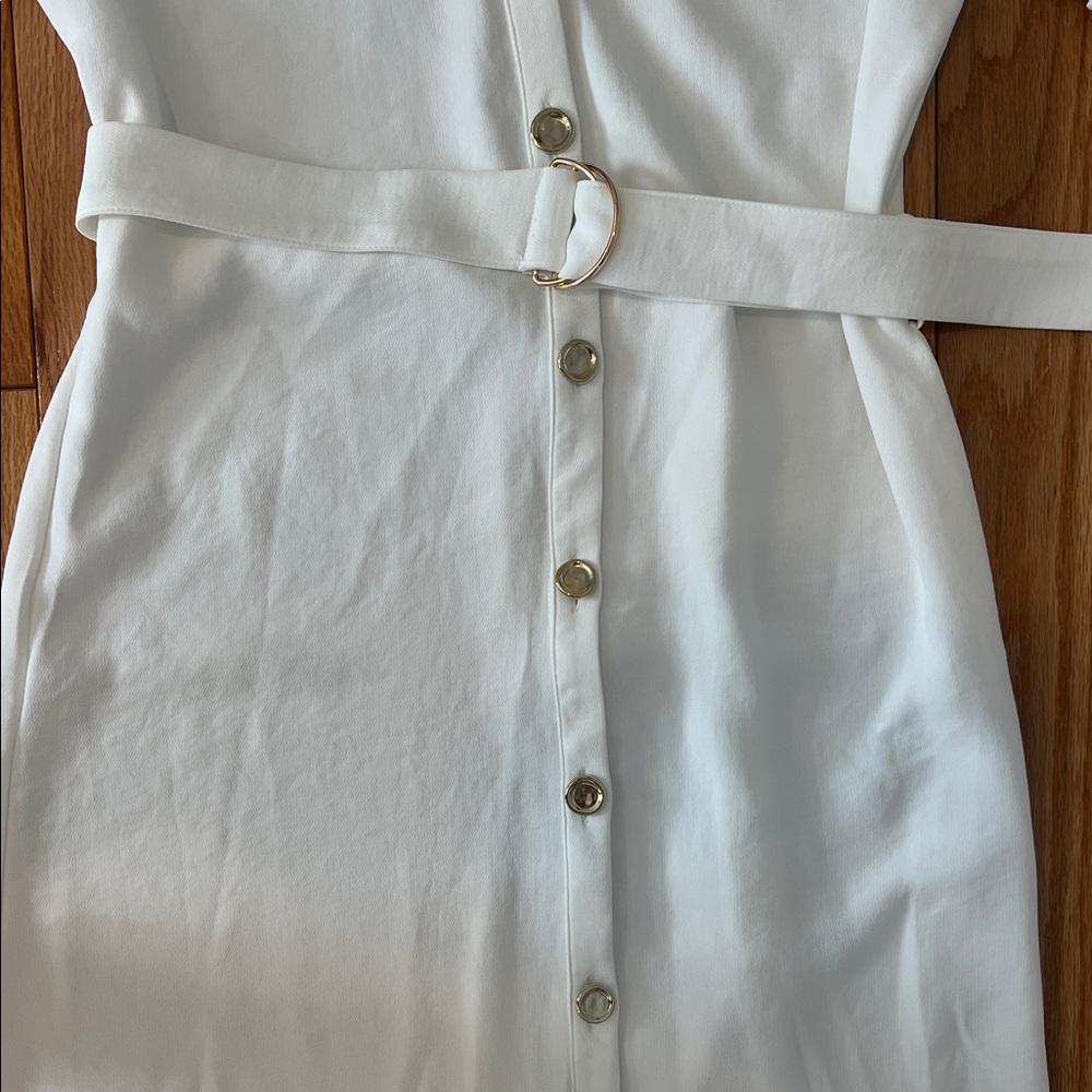 Zara White Midi button down Shirt Dress - Picture 5 of 5